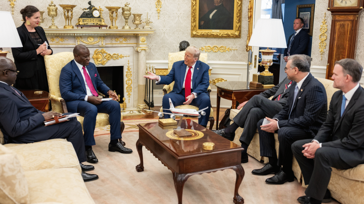El presidente de los Estados Unidos Donald Trump junto a autoridades de países africanos.