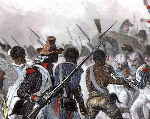 Batalla y toma de Crête-à-Pierrot (4-24 de marzo de 1802). Grabado en madera original dibujado por Auguste Raffet, grabado por Ernst Hébert.