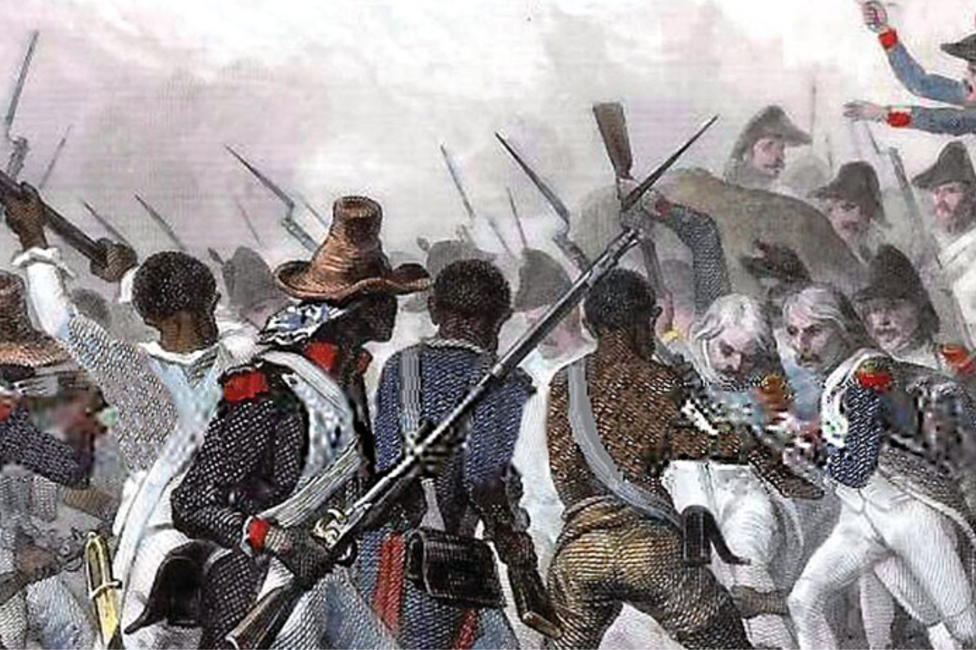 Batalla y toma de Crête-à-Pierrot (4-24 de marzo de 1802). Grabado en madera original dibujado por Auguste Raffet, grabado por Ernst Hébert.