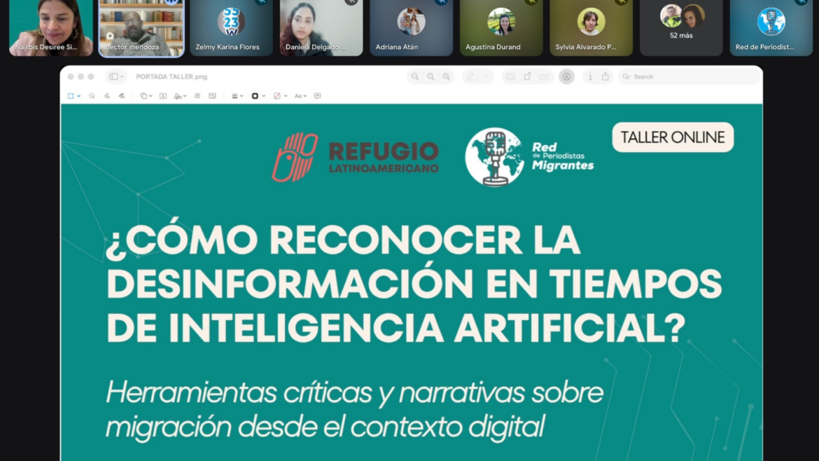 Imagen del taller impartido por la Red de Periodistas Migrantes y Refugio Latinoamericano en mayo de 2026.
