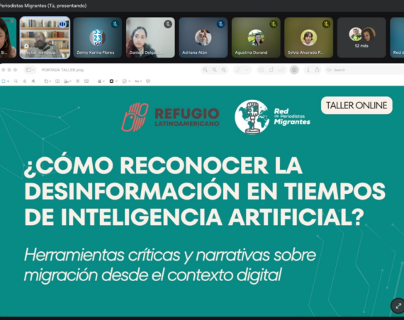 Imagen del taller impartido por la Red de Periodistas Migrantes y Refugio Latinoamericano en mayo de 2026.